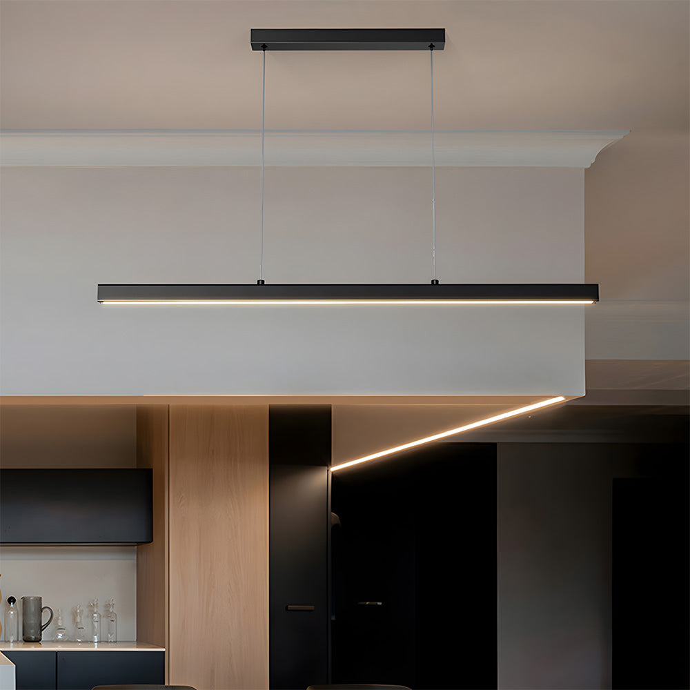 Verumo Hanglamp LED Metaal Zwart Keukeneiland Eettafel Moderne Verlichting Lineaire Hanglamp
