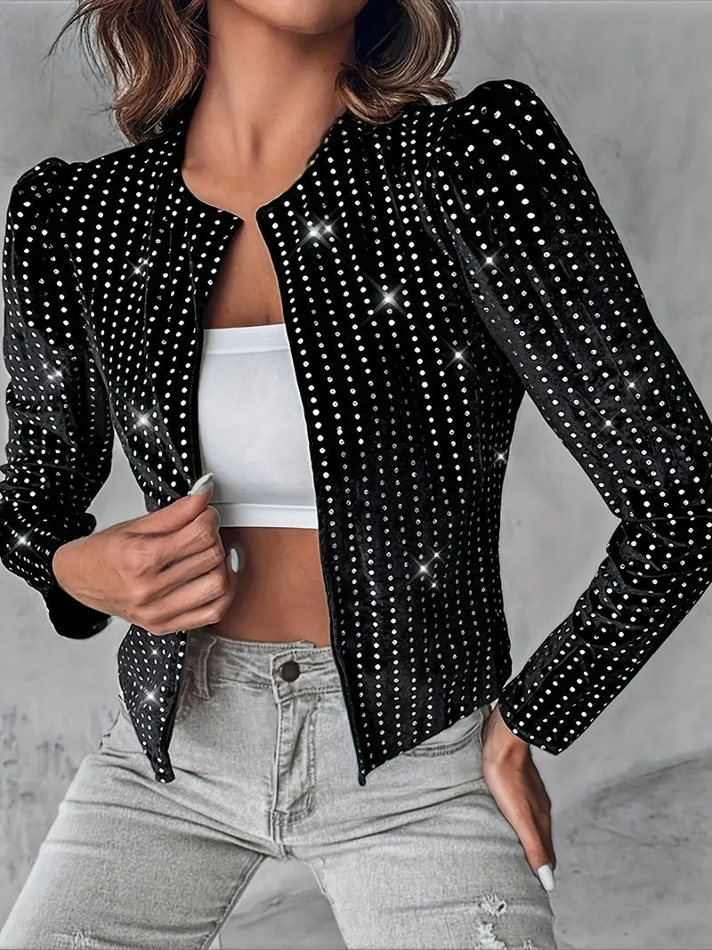 Dames Jas met Glitter Polka Dots