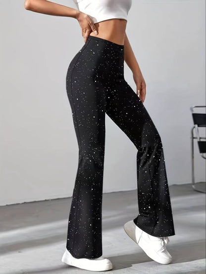 Glitter Broek Comfortabele Flared Pasvorm