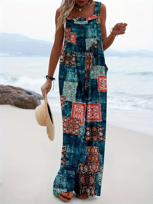 Vrouwelijke Zomerjumpsuit met Kleuren Blokprint - StudioMarella