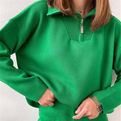 Dames Trui met Rits en Kraag Basis Trendy Collectie