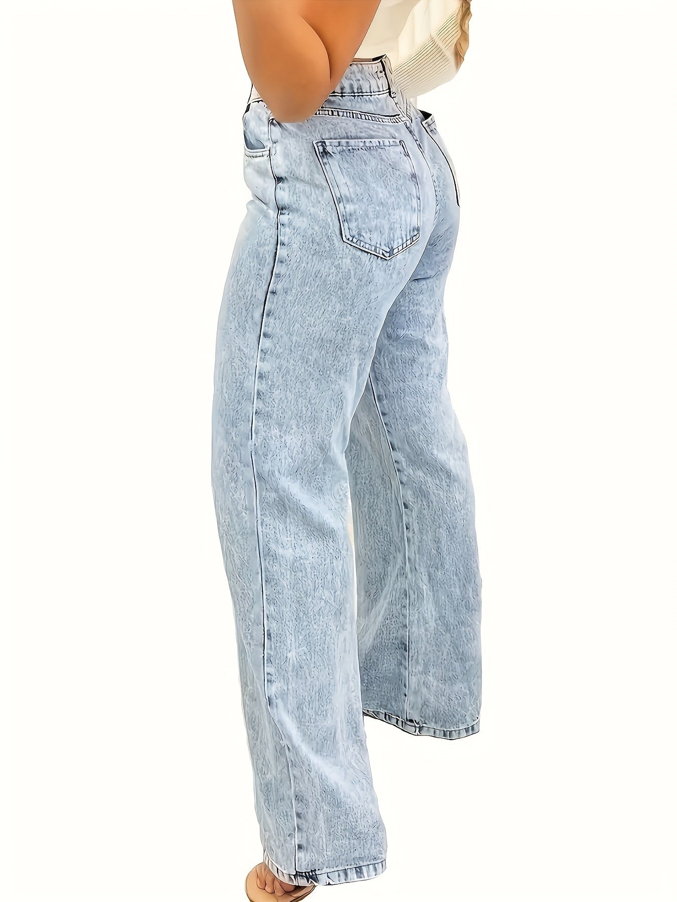 Hoge Taille Jeans Losse Fit Comfortabel