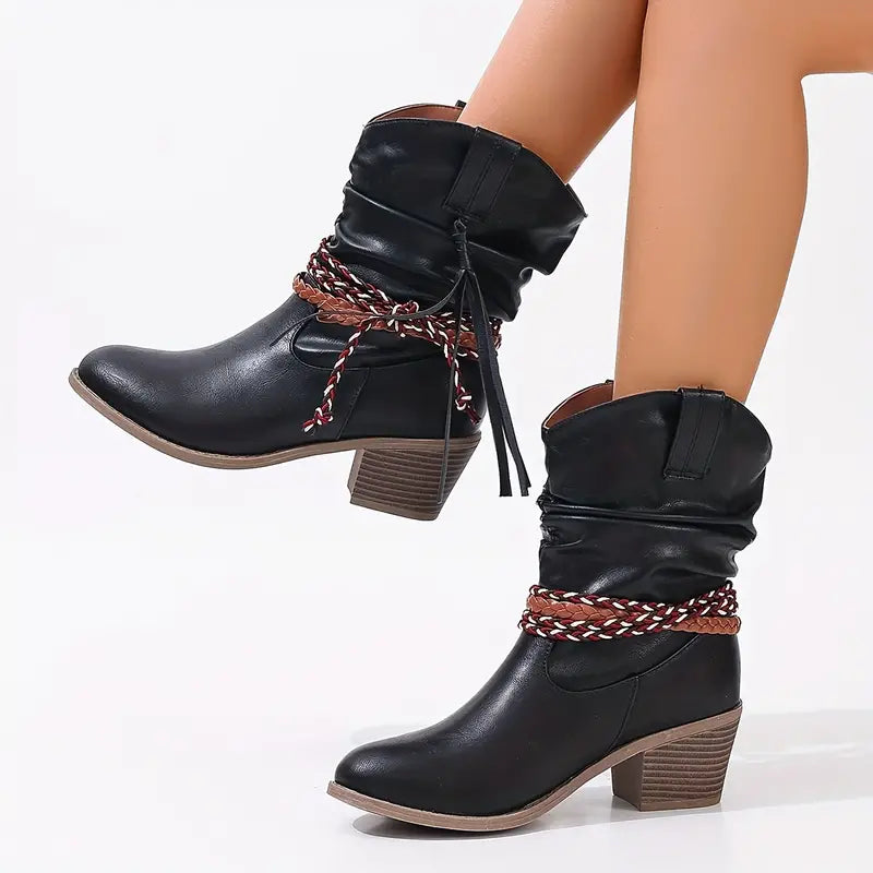 Dames Western Laarzen Cowboystijl Hoge Hak