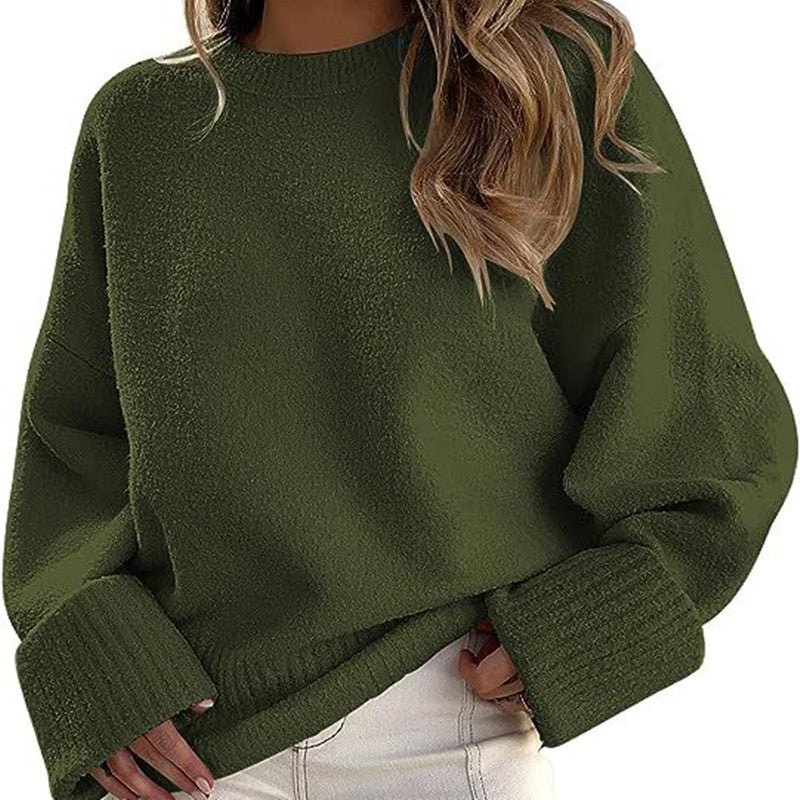 Dames Trui Zacht Oversized Ronde Hals