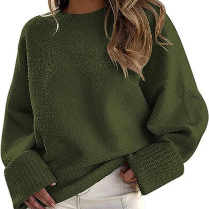 Dames Trui Zacht Oversized Ronde Hals