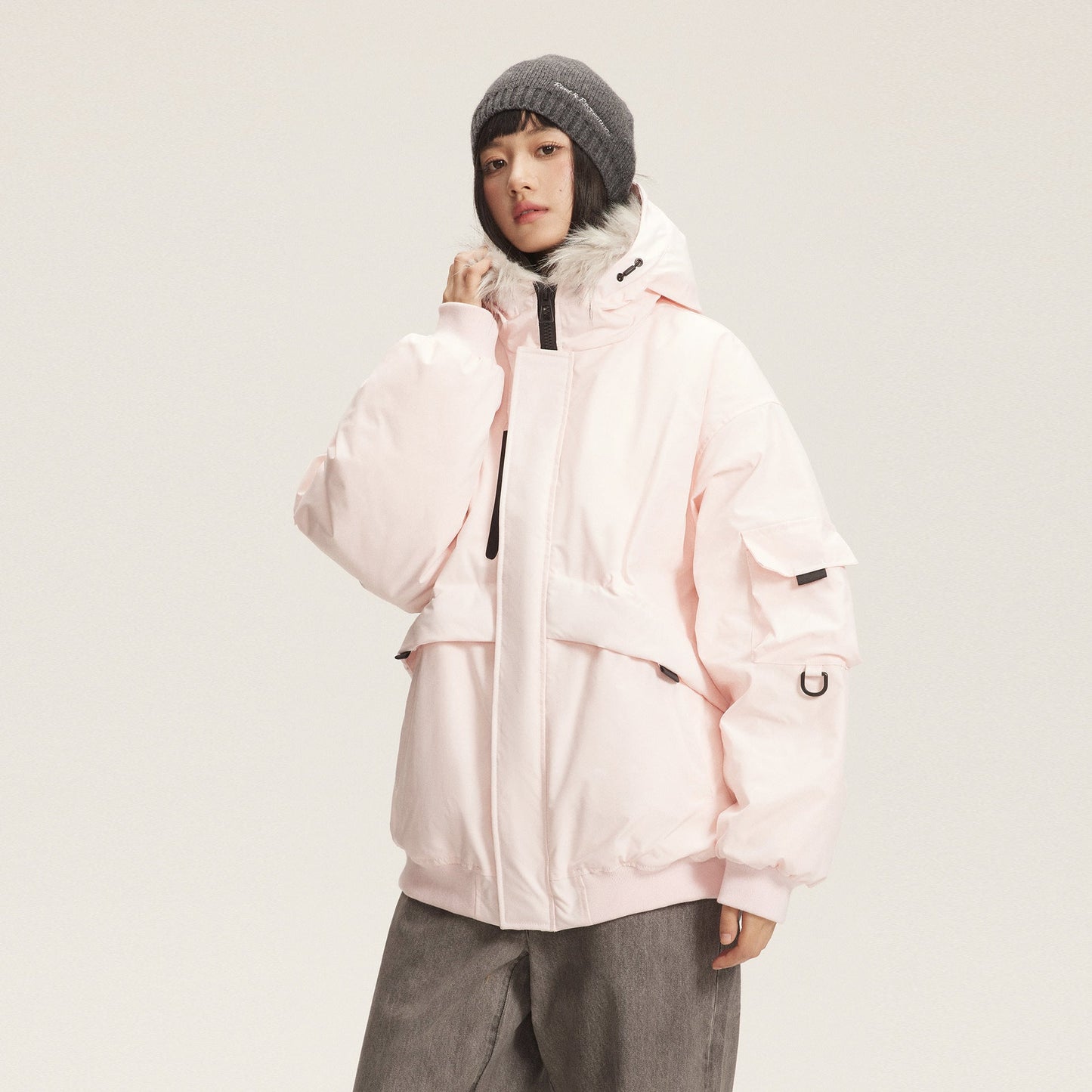 Dames Winterjas met Imitatiebontkraag Warm en Stijlvol