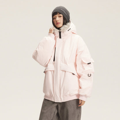 Dames Winterjas met Imitatiebontkraag Warm en Stijlvol