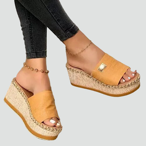 Dames Slippers Orthopedisch Gevlochten Zool Comfy Hak