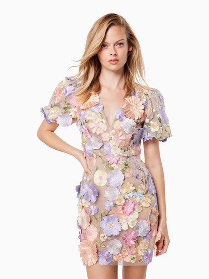 V-hals Jurk Bloemenprint Elegant Zomerjurk