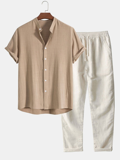 Heren Zomerset Korte Mouw Hemd en BroekComfort Set - StudioMarella