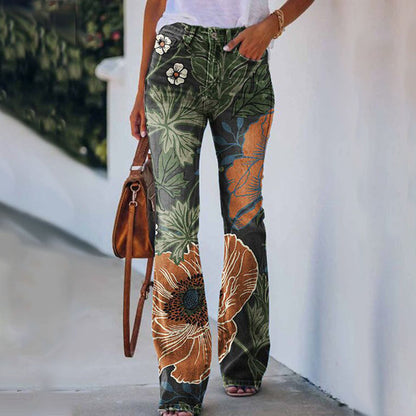 Hoge Taille Jeans Dames 4 Knopen Flare Model