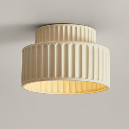 Plafondlamp Geribbeld Resin E27 Wit Compact Modern Interieur Woonkamer Keuken Slaapkamer Retro Design Plafonnière