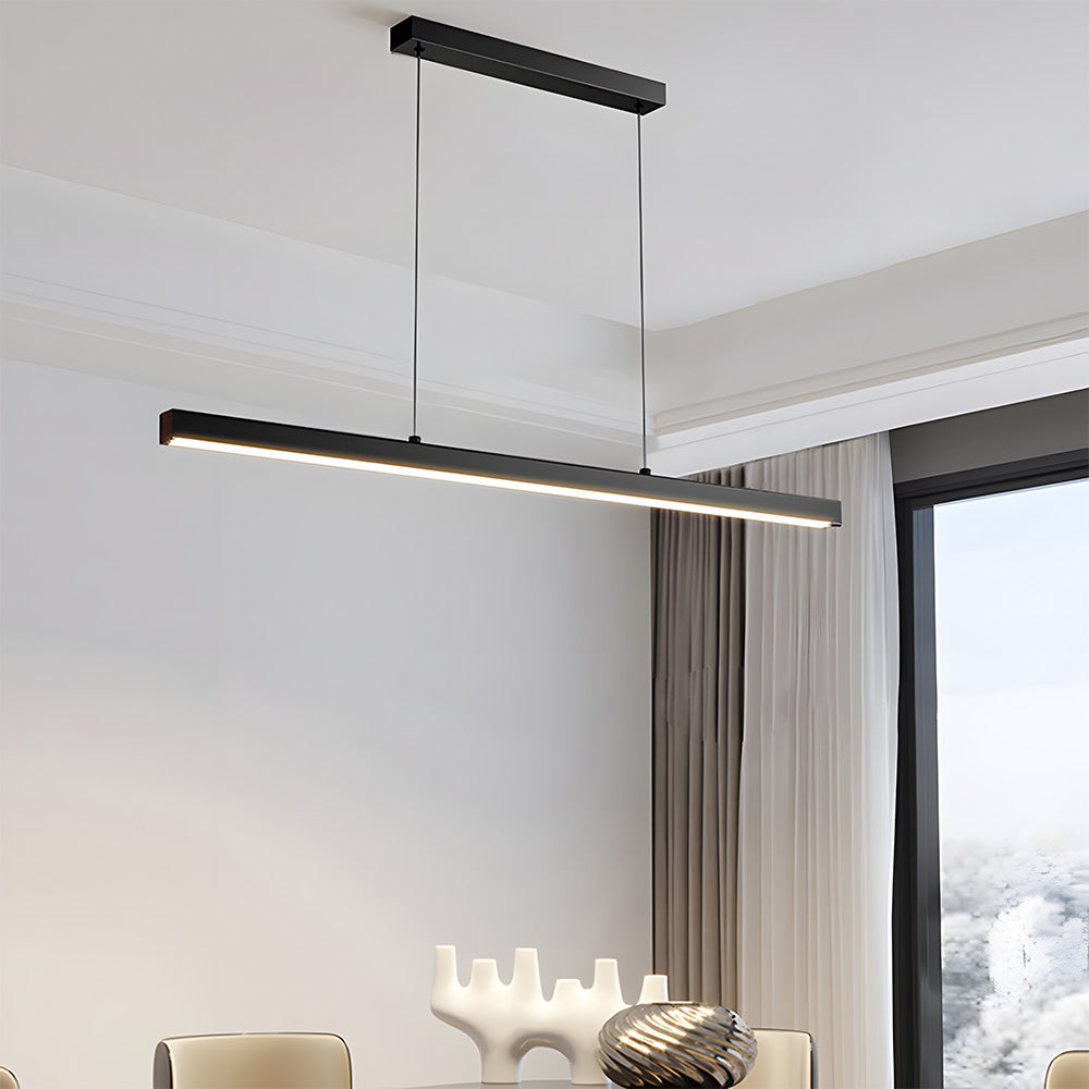 Verumo Hanglamp LED Metaal Zwart Keukeneiland Eettafel Moderne Verlichting Lineaire Hanglamp
