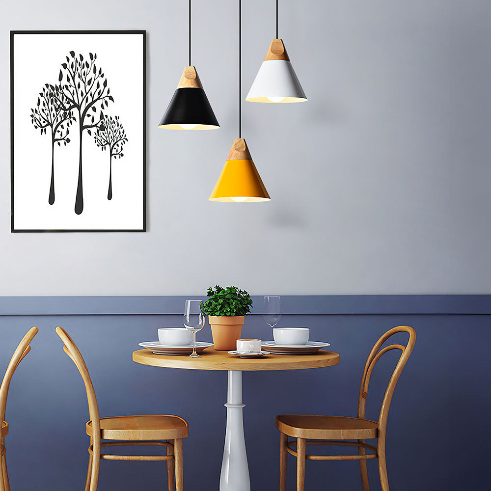 Hanglamp Hout Aluminium E27 Kleurrijk Eetkamer Woonkamer Keuken Designlamp Modern