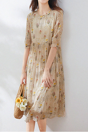 Vrouwenjurk Bloemenprint Retro Stijl Jurk - StudioMarella