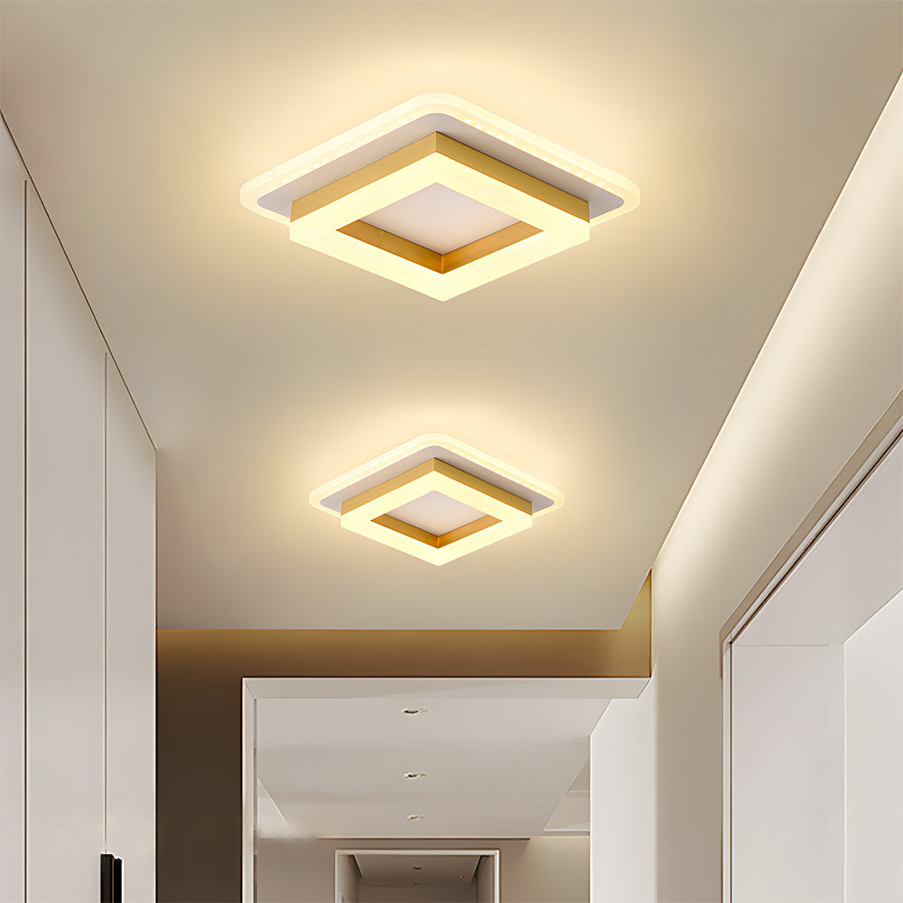 Plafondlamp Vierkant LED Modern Metaal En Acryl Flush Mount Design