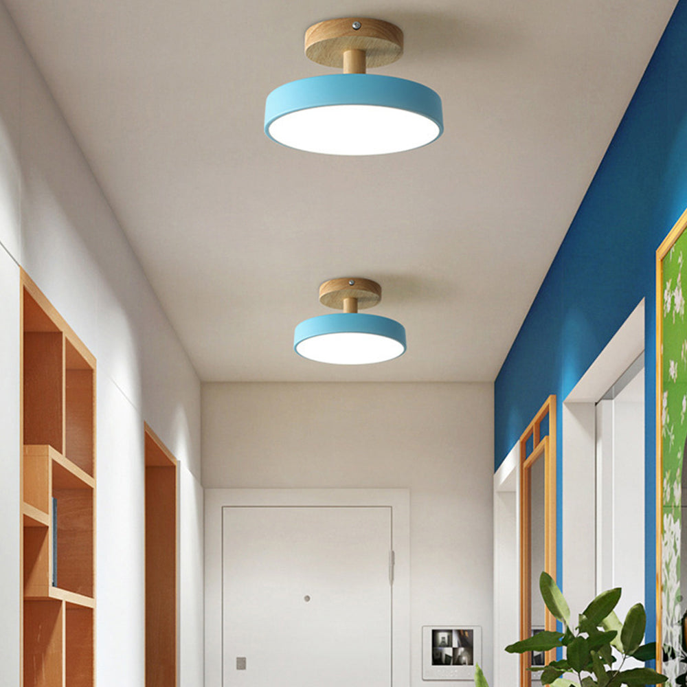 Pedol plafondlamp LED 12W hout groen plafondlamp slaapkamer hal Scandinavisch design moderne verlichting kleine ruimtes
