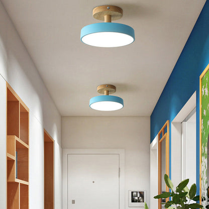 Pedol plafondlamp LED 12W hout groen plafondlamp slaapkamer hal Scandinavisch design moderne verlichting kleine ruimtes