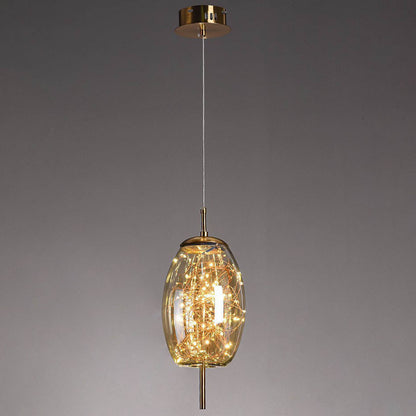 Glazen LED Hanglamp met Warm Scandinavisch Design – Amber of Grijs 24W