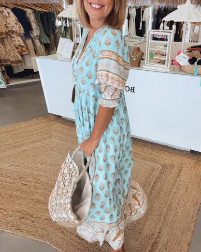 Emilia Jurk Casual met Bloemenprint