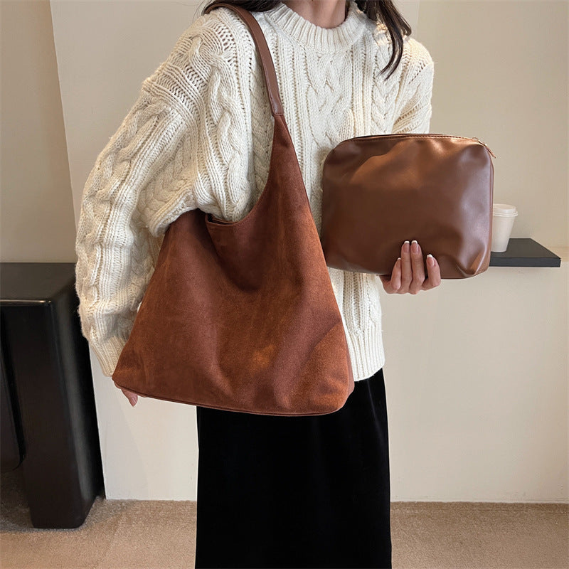 Leren Schouder tas van Zacht Suede Leer
