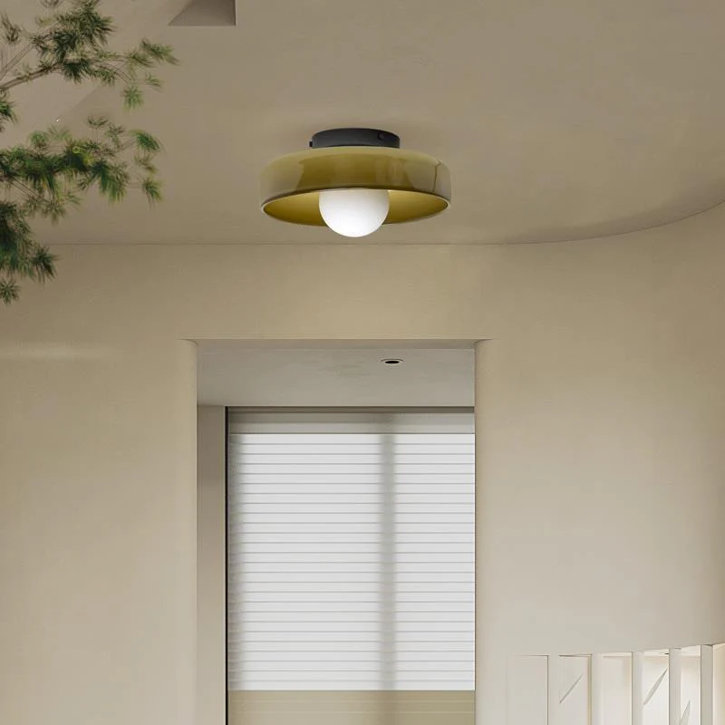 Mulon Plafondlamp en Wandlamp Glas G9 Amber Woonkamer Slaapkamer Design Verlichting Modern Rond