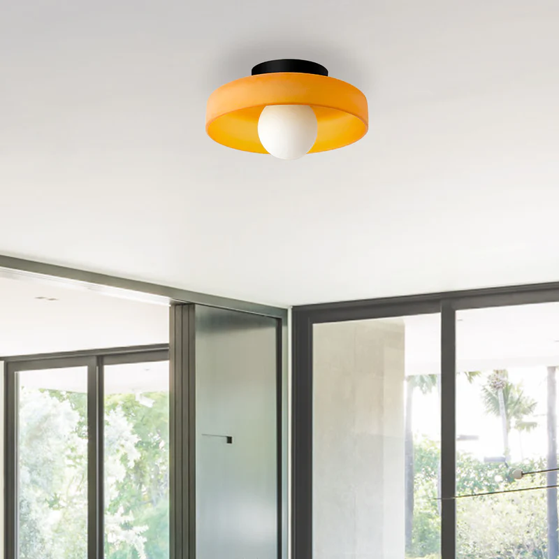 Mulon Plafondlamp en Wandlamp Glas G9 Amber Woonkamer Slaapkamer Design Verlichting Modern Rond