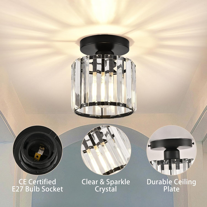 Kilon plafondlamp kristal kubus messing plafond hal woonkamer slaapkamer moderne verlichting compact