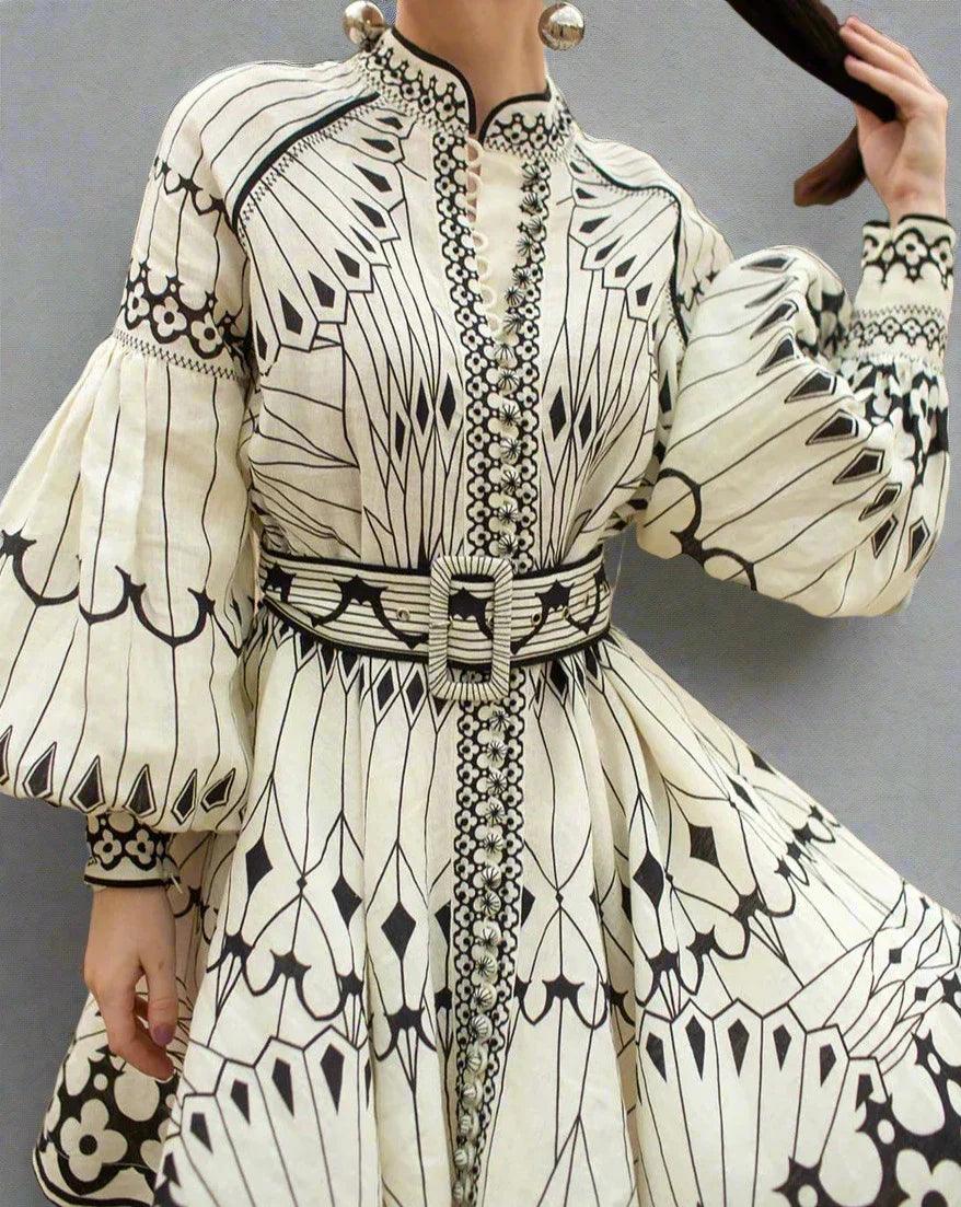 Zomerjurk Vrouw Vlinderjurk met Taille Riempe