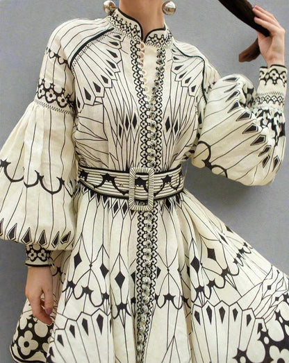 Zomerjurk Vrouw Vlinderjurk met Taille Riempe