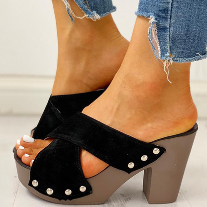 Demi Sandalen Hoge Hak Gekruiste Banden Design