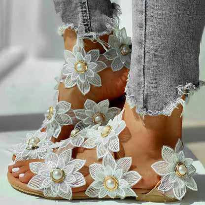 Dames Zomersandalen Bloemenprint Comfortabele Schoenen - StudioMarella