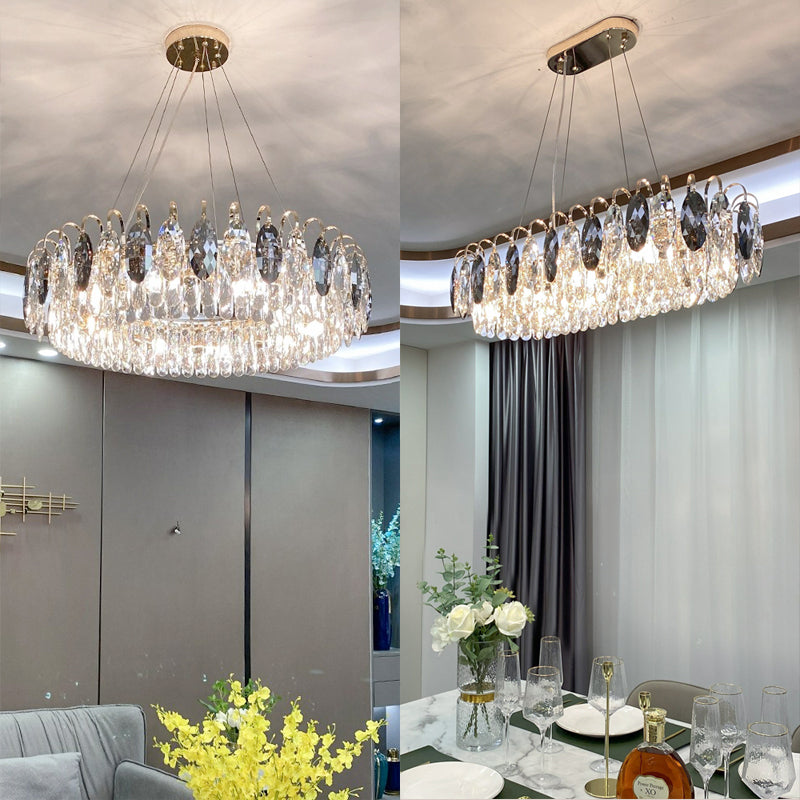 Moderne Kristallen Kroonluchter Set voor Woonkamer en Eetkamer