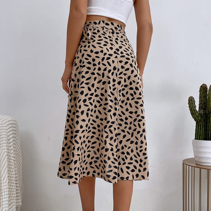 Vrouwelijke Rok met Dierenprint en Ruffles