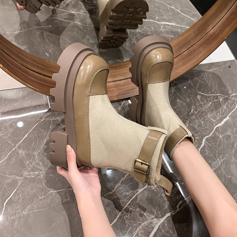 Dames Enkellaarsjes Plateauzool Comfortabele Schoenen