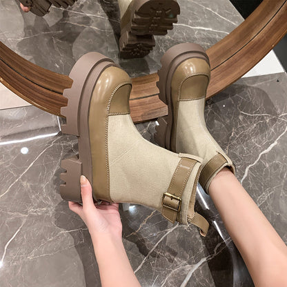 Dames Enkellaarsjes Plateauzool Comfortabele Schoenen