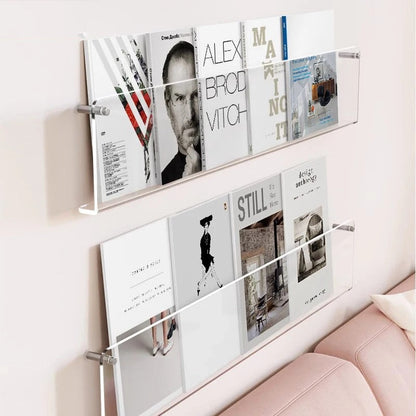 Wandplank PVC Zwevend Tijdschriftenrek 40cm 50cm 80cm Boeken Woonkamer Modern