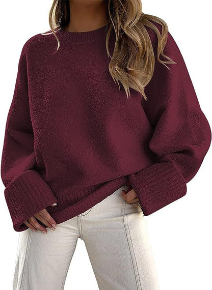 Dames Trui Zacht Oversized Ronde Hals