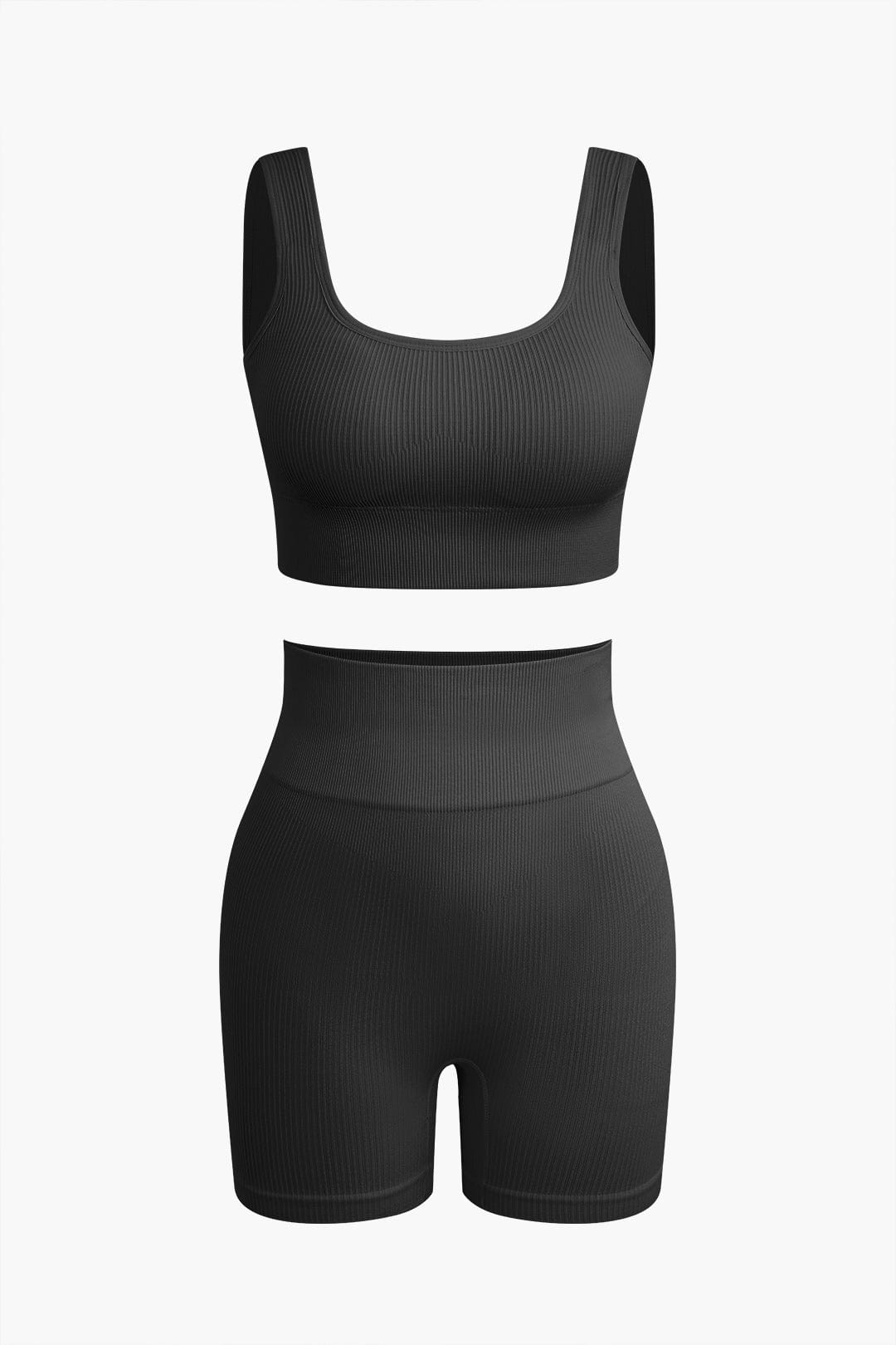 Yogaset Dames Naadloos met Crop Top en Shorts