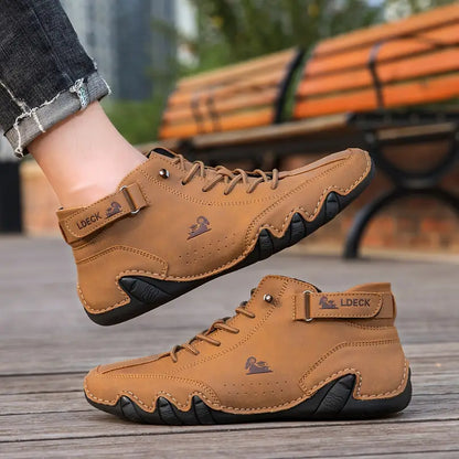 Waterdichte Heren Laarsschoenen met Hoge Schacht en Elastische Sluiting Kunstleer Robuust Straatmode