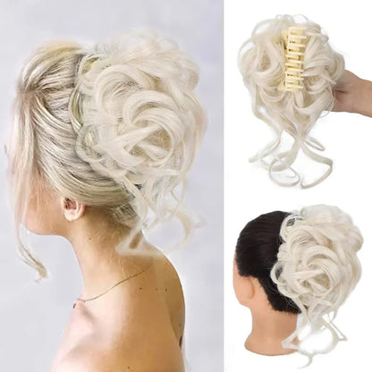 Haarknot met Krullen – Synthetisch Haar – Clip-On Knot – Volumineus – Verschillende Kleuren