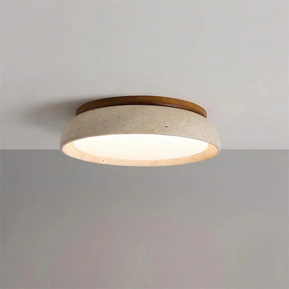 Plafondlamp Slaapkamer Warm Licht Travertijn Beige ∅30 en ∅43 cm Zacht Diffuus Natuursteen