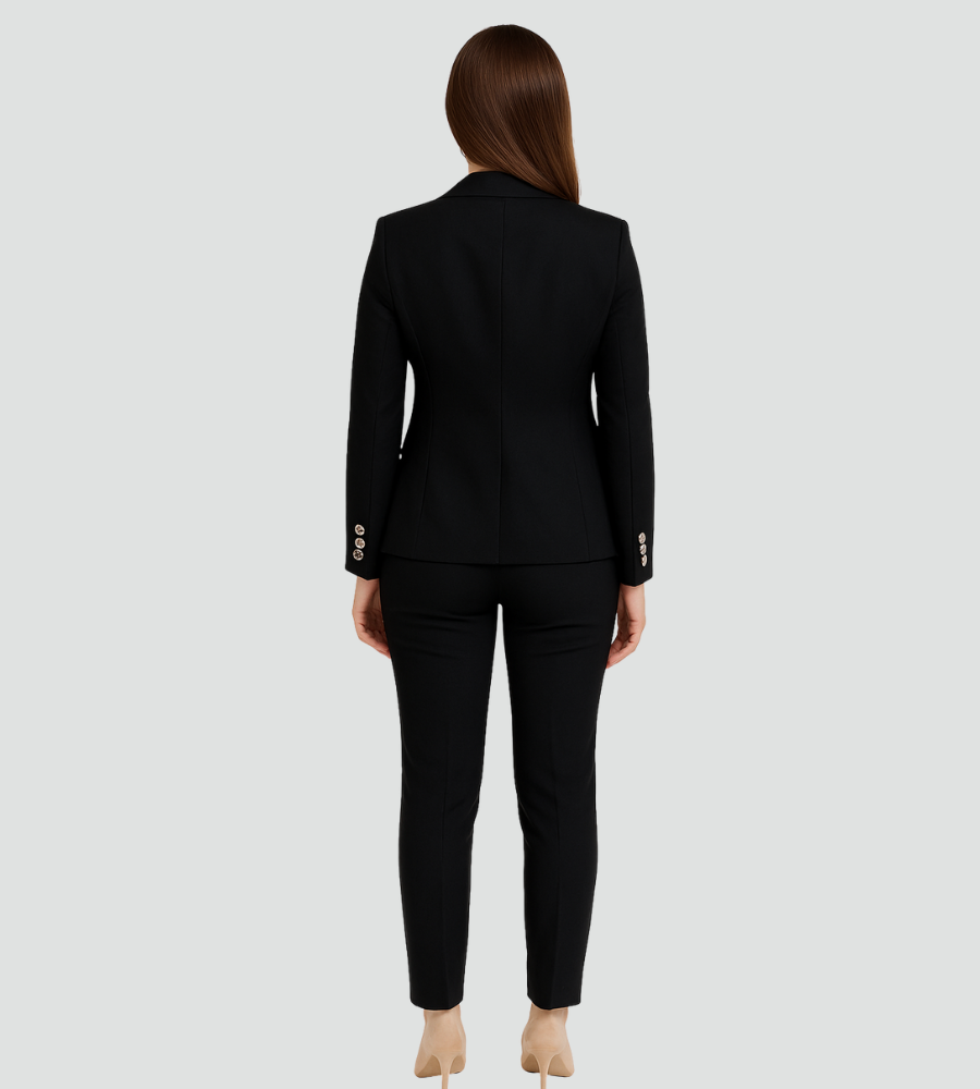 Dames Blazer Ceremonieel Kort Dubbel Knopen Jas