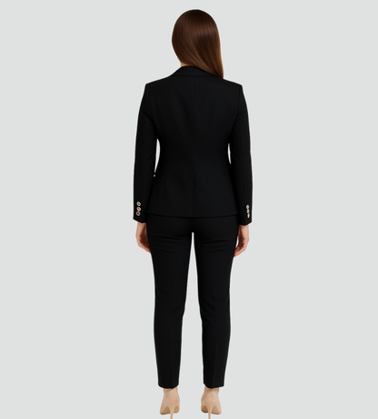 Dames Blazer Ceremonieel Kort Dubbel Knopen Jas