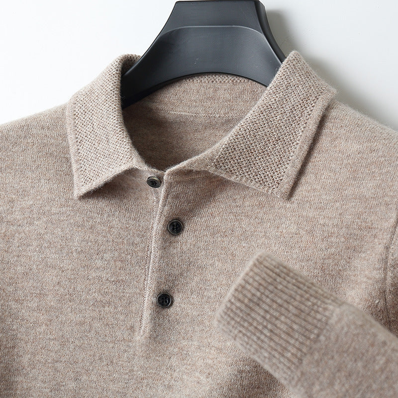 Kasjmier Polo Lange Mouwen Luxe Warme Trui