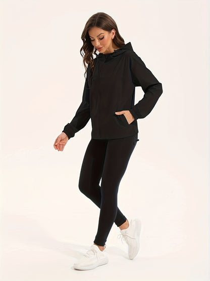 Vrouwen Waterdichte Hardloopjack met Capuchon Ademend