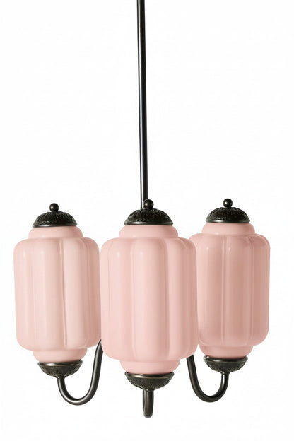 Vintage Melkglazen Hanglamp met Gegolfde Rand – Scandinavische Sfeerverlichting voor Keuken en Slaapkamer