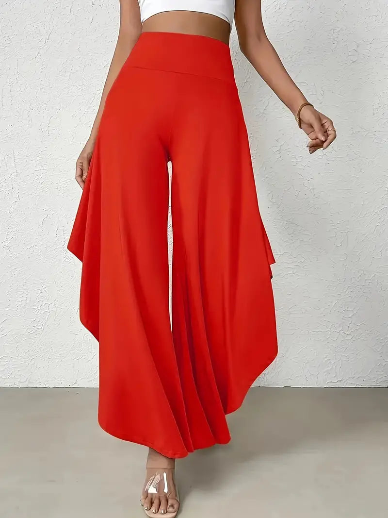 Vrouwelijke Wijdbeende Broek Asymmetrische Strik Zoom