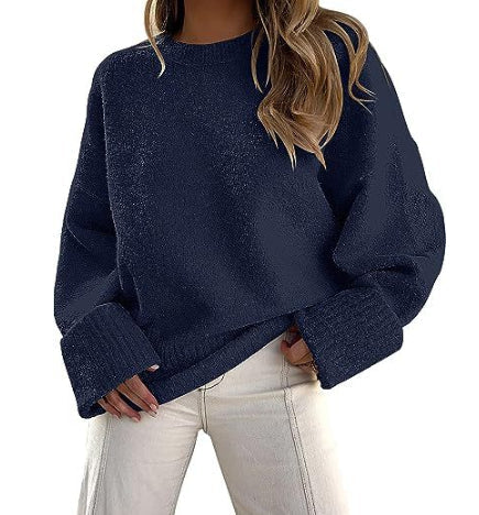 Dames Trui Zacht Oversized Ronde Hals