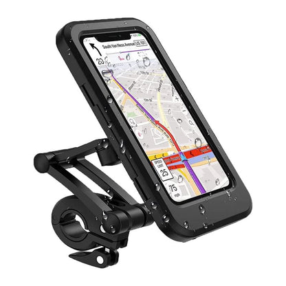 Waterdichte Telefoonhouder voor Fiets met 15W Draadloze Powerbank Zwart